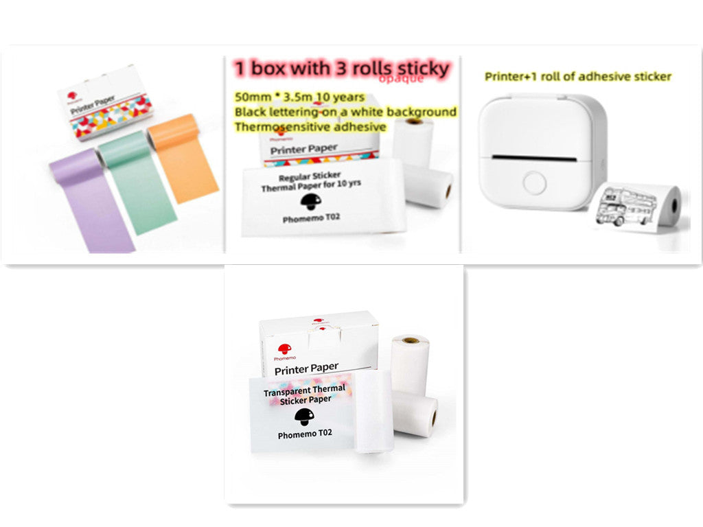 Portable Mini Thermal Label Printer Home Photo Printer Student Wrong Question Printer Bluetooth-compatible Mini Label Printer Price Tag - LuckyGadgetHub