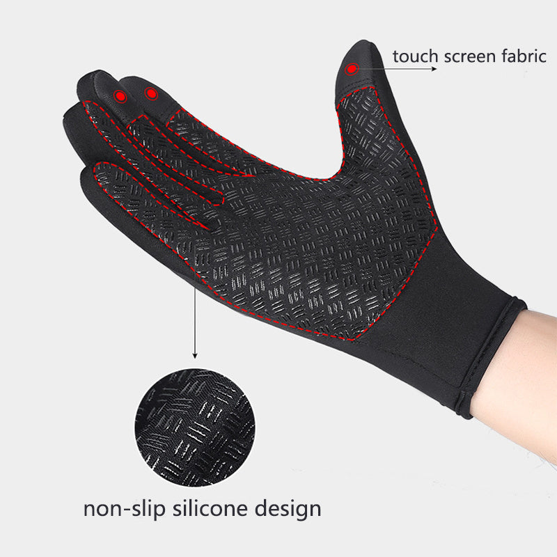 Winter Gloves Touch Screen Riding Motorcycle Sliding Waterproof Sports Gloves With Fleece - LuckyGadgetHub