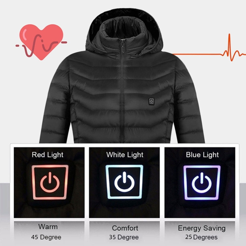 New Heated Jacket Coat USB Electric Jacket Cotton Coat Heater Thermal Clothing Heating Vest Men's Clothes Winter - LuckyGadgetHub