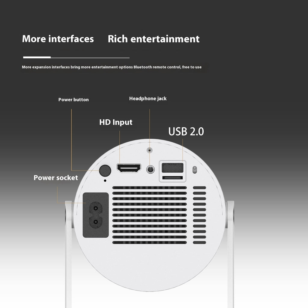 Portable Projector Small Straight Projector For Home Use 180 Degrees Projection Angle Automatic Focus Home Video Projector - LuckyGadgetHub