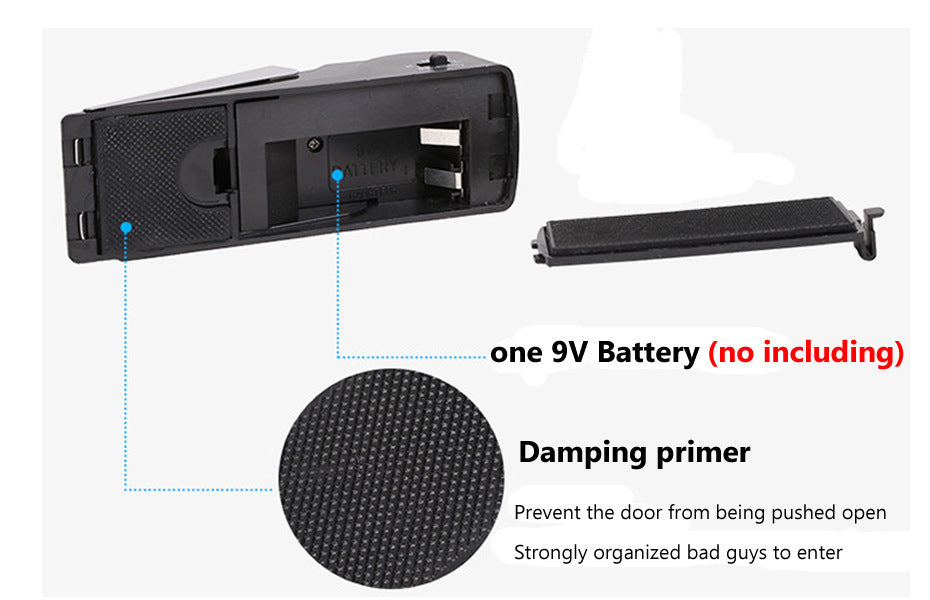 Electronic Burglar Alarm Intelligent Home Security Wedge Door Stop Alarm System Device Hotel Intruder Alert Detection - LuckyGadgetHub