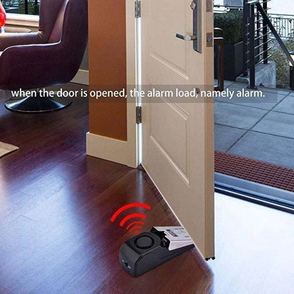 Electronic Burglar Alarm Intelligent Home Security Wedge Door Stop Alarm System Device Hotel Intruder Alert Detection - LuckyGadgetHub
