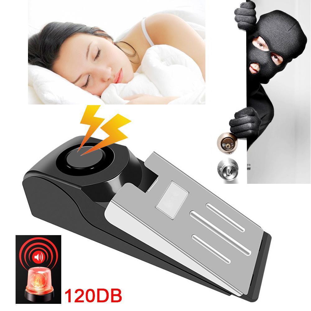 Electronic Burglar Alarm Intelligent Home Security Wedge Door Stop Alarm System Device Hotel Intruder Alert Detection - LuckyGadgetHub
