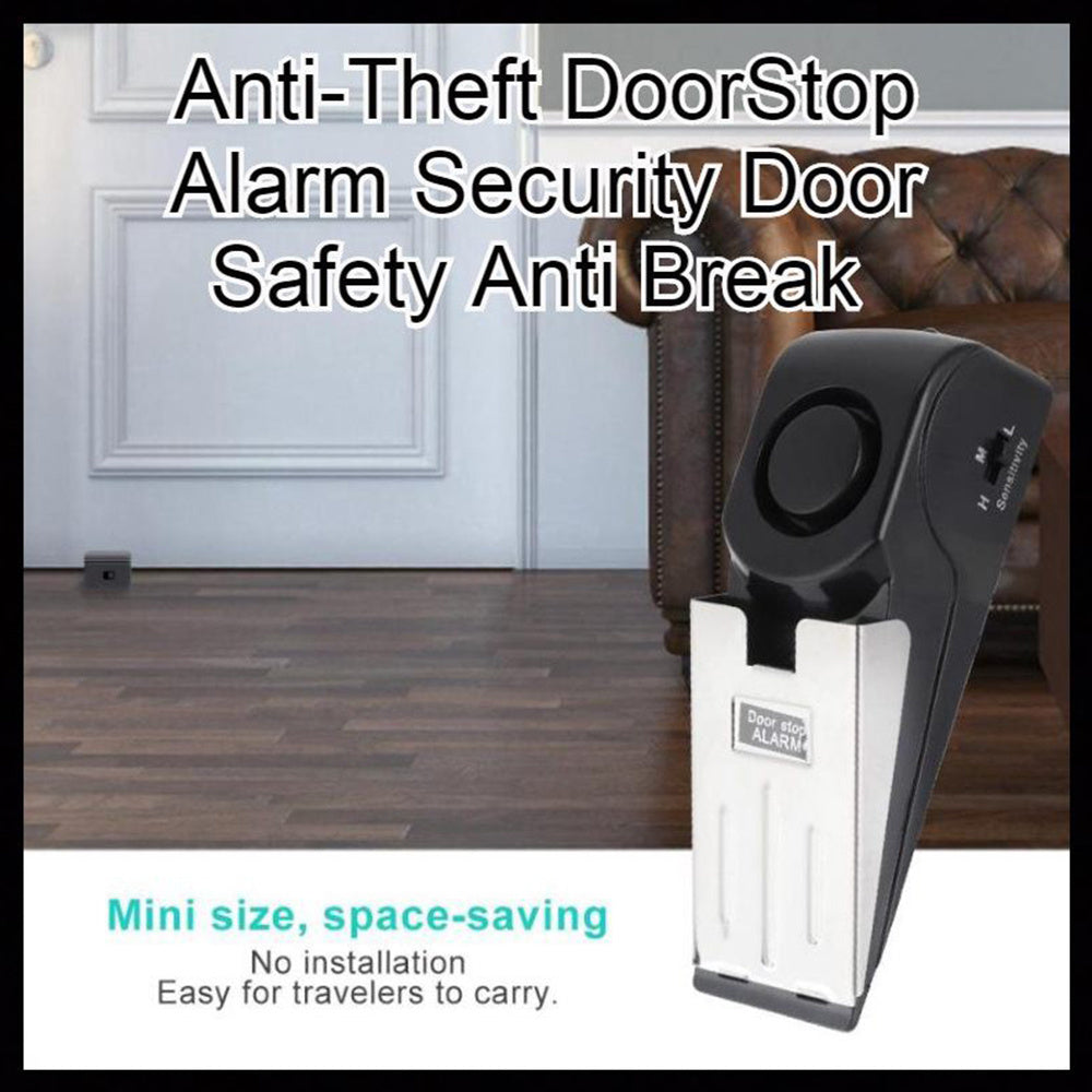Electronic Burglar Alarm Intelligent Home Security Wedge Door Stop Alarm System Device Hotel Intruder Alert Detection - LuckyGadgetHub
