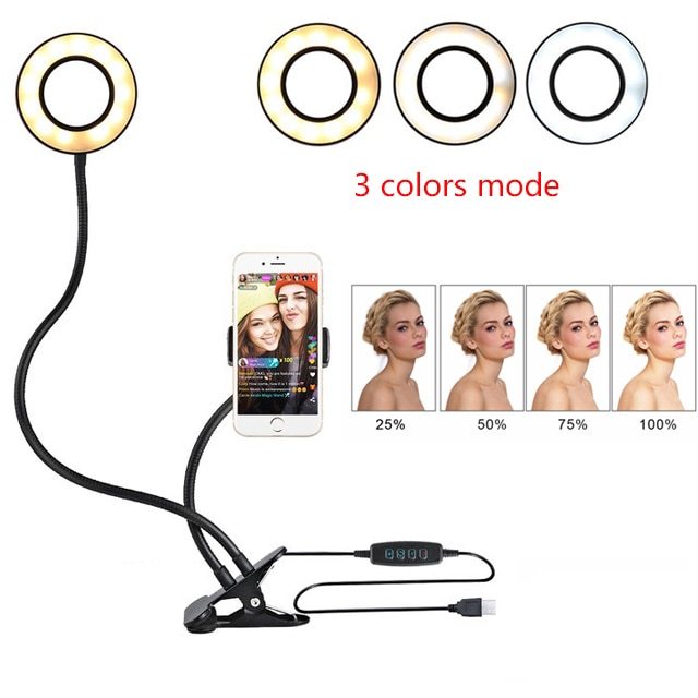 LED Selfie Ring Light for Live Adjustable Makeup Light-8cm Stand - LuckyGadgetHub