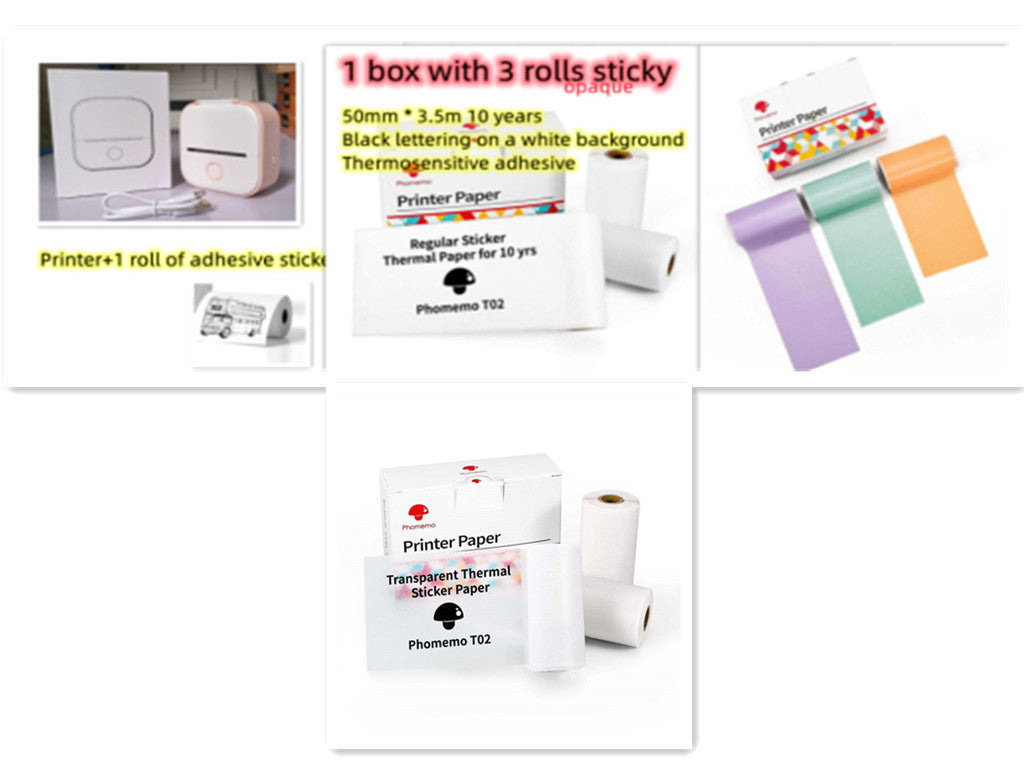 Portable Mini Thermal Label Printer Home Photo Printer Student Wrong Question Printer Bluetooth-compatible Mini Label Printer Price Tag - LuckyGadgetHub
