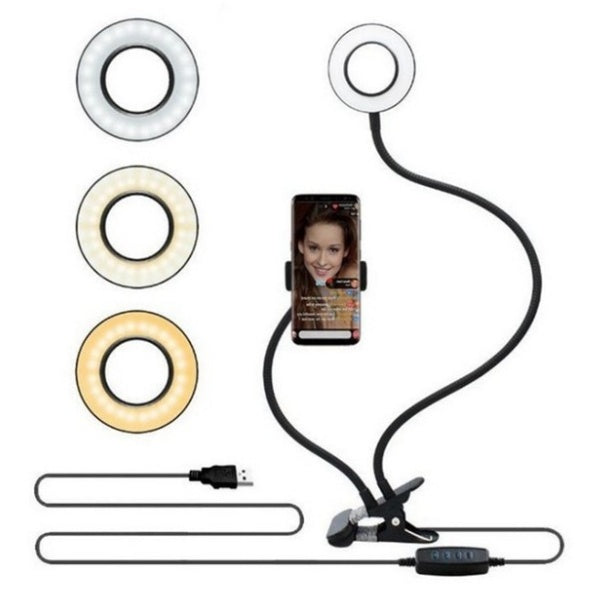 LED Selfie Ring Light for Live Adjustable Makeup Light-8cm Stand - LuckyGadgetHub