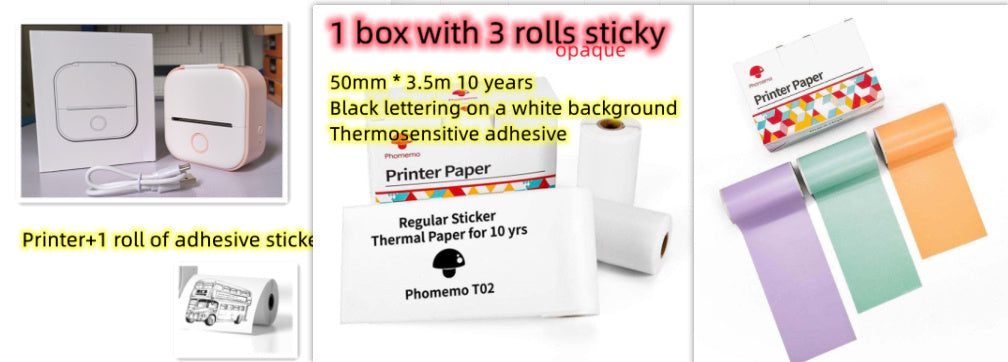 Portable Mini Thermal Label Printer Home Photo Printer Student Wrong Question Printer Bluetooth-compatible Mini Label Printer Price Tag - LuckyGadgetHub
