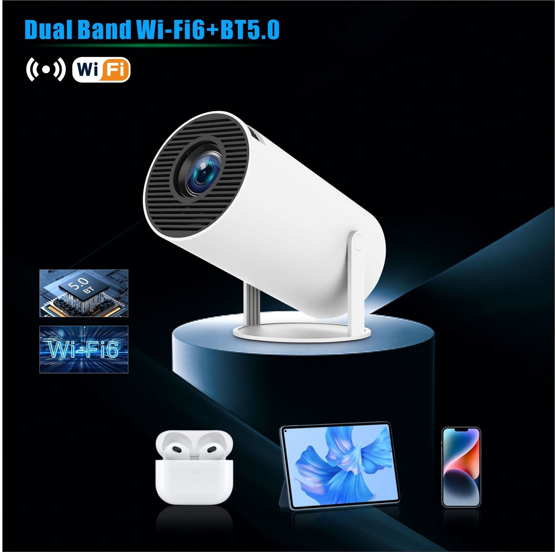 HY300 Pro Projector Home Theater Entertainment Portable Small Projector - LuckyGadgetHub