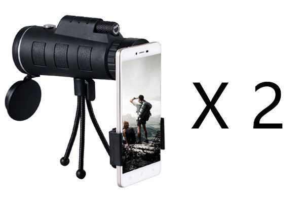 Compatible with Apple, Monocular Telescope Zoom Scope with Compass Phone Clip Tripod - LuckyGadgetHub