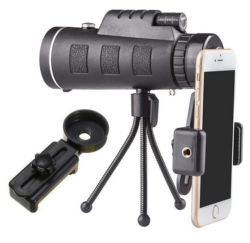 Compatible with Apple, Monocular Telescope Zoom Scope with Compass Phone Clip Tripod - LuckyGadgetHub