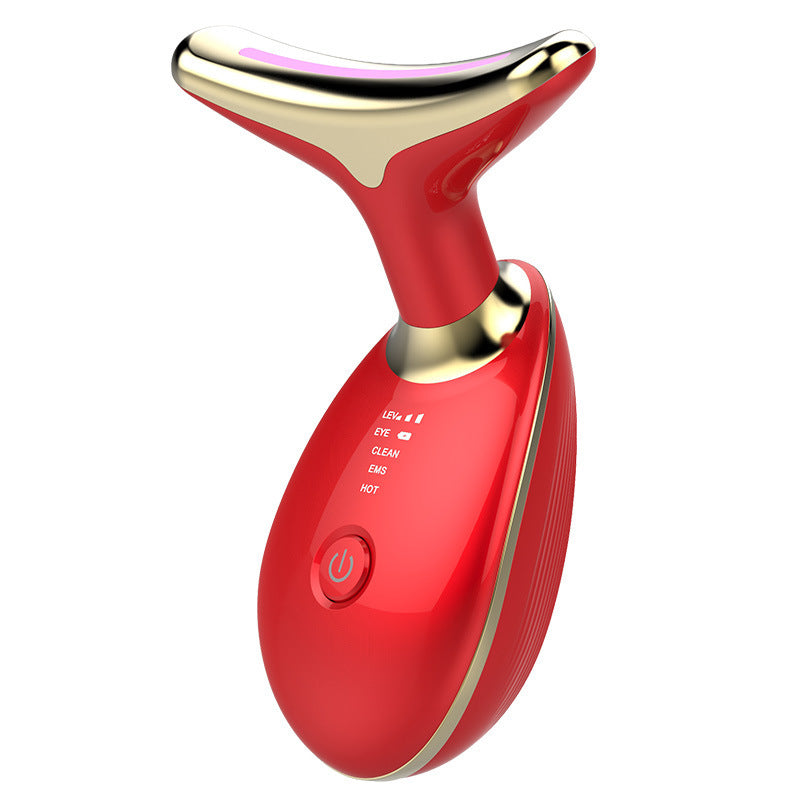 EMS Thermal Neck Lifting And Tighten Massager Electric Microcurrent Wrinkle Remover - LuckyGadgetHub