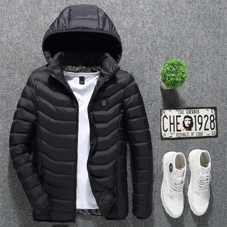 New Heated Jacket Coat USB Electric Jacket Cotton Coat Heater Thermal Clothing Heating Vest Men's Clothes Winter - LuckyGadgetHub