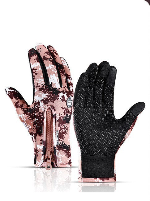 Winter Gloves Touch Screen Riding Motorcycle Sliding Waterproof Sports Gloves With Fleece - LuckyGadgetHub