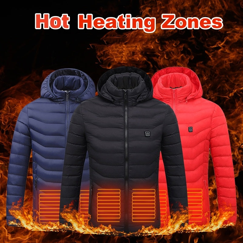 New Heated Jacket Coat USB Electric Jacket Cotton Coat Heater Thermal Clothing Heating Vest Men's Clothes Winter - LuckyGadgetHub
