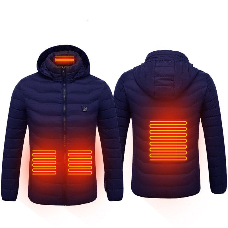 New Heated Jacket Coat USB Electric Jacket Cotton Coat Heater Thermal Clothing Heating Vest Men's Clothes Winter - LuckyGadgetHub