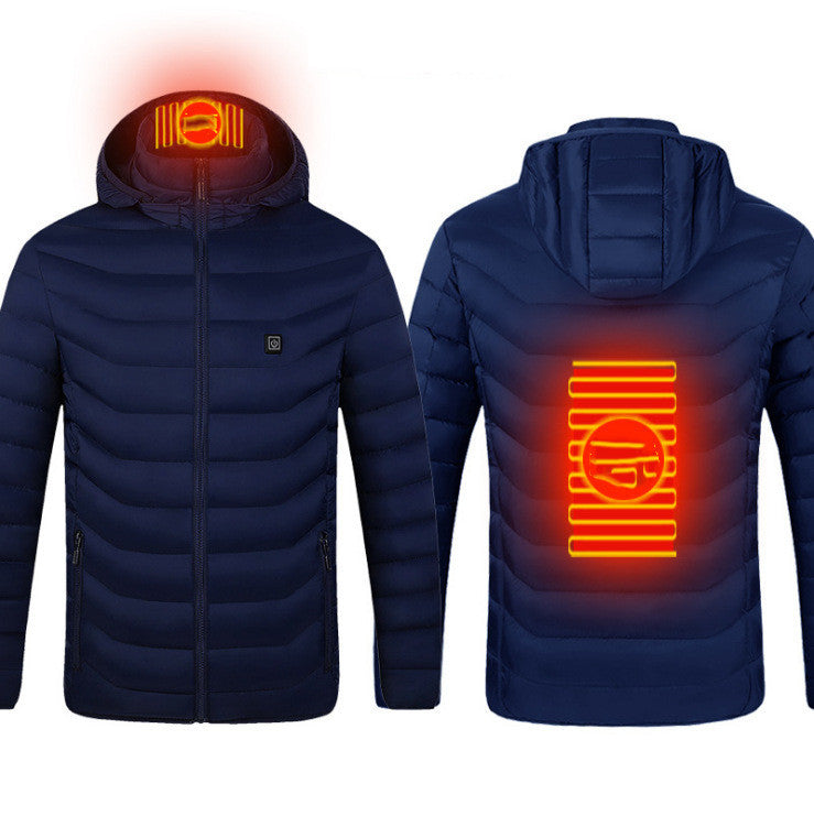 New Heated Jacket Coat USB Electric Jacket Cotton Coat Heater Thermal Clothing Heating Vest Men's Clothes Winter - LuckyGadgetHub