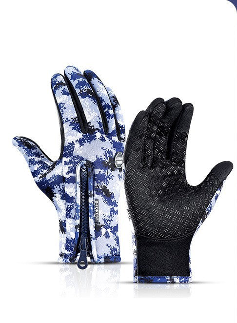Winter Gloves Touch Screen Riding Motorcycle Sliding Waterproof Sports Gloves With Fleece - LuckyGadgetHub