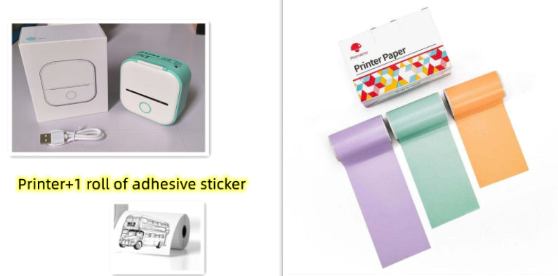 Portable Mini Thermal Label Printer Home Photo Printer Student Wrong Question Printer Bluetooth-compatible Mini Label Printer Price Tag - LuckyGadgetHub