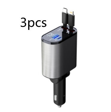 Metal Car Charger 100W Super Fast Charging Car Cigarette Lighter USB And TYPE-C Adapter - LuckyGadgetHub