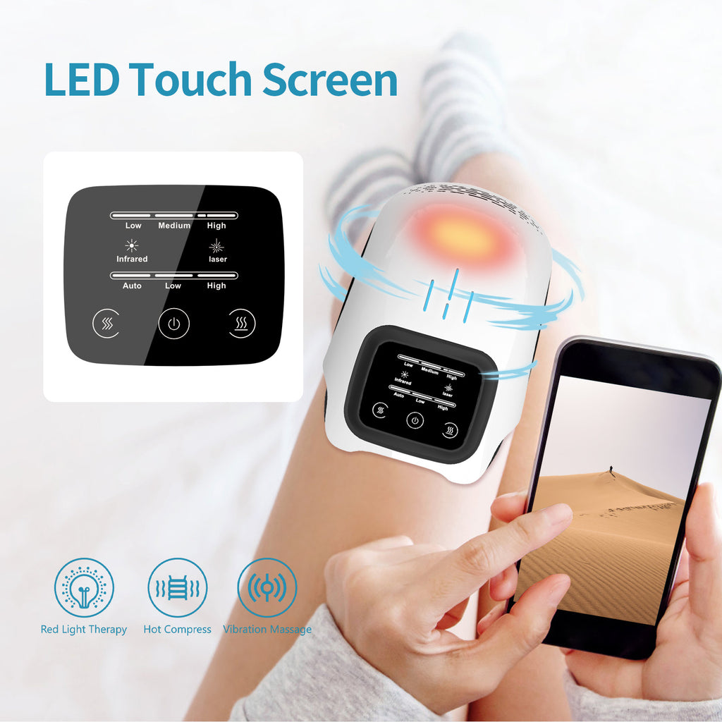 Intelligent Home Use Electric Intelligent Kneading Heating Knee Massager Rechargeable Pain Relief Infrared Laser Vibration Knee Massager - LuckyGadgetHub