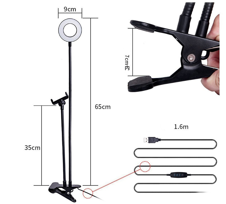 LED Selfie Ring Light for Live Adjustable Makeup Light-8cm Stand - LuckyGadgetHub
