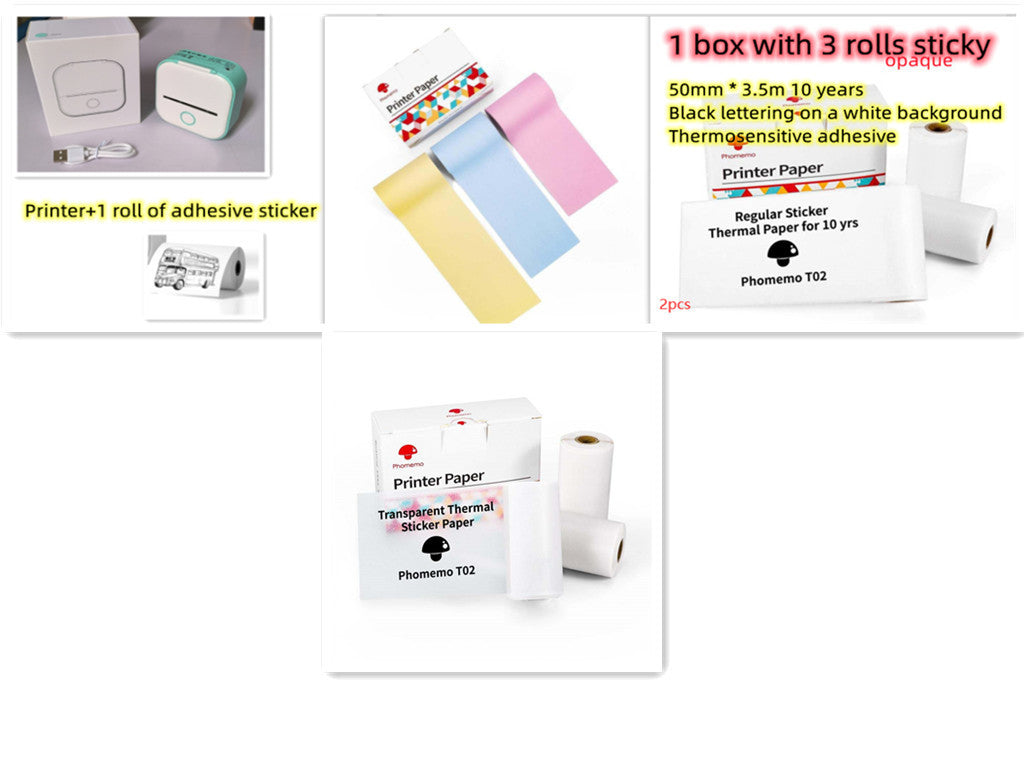 Portable Mini Thermal Label Printer Home Photo Printer Student Wrong Question Printer Bluetooth-compatible Mini Label Printer Price Tag - LuckyGadgetHub