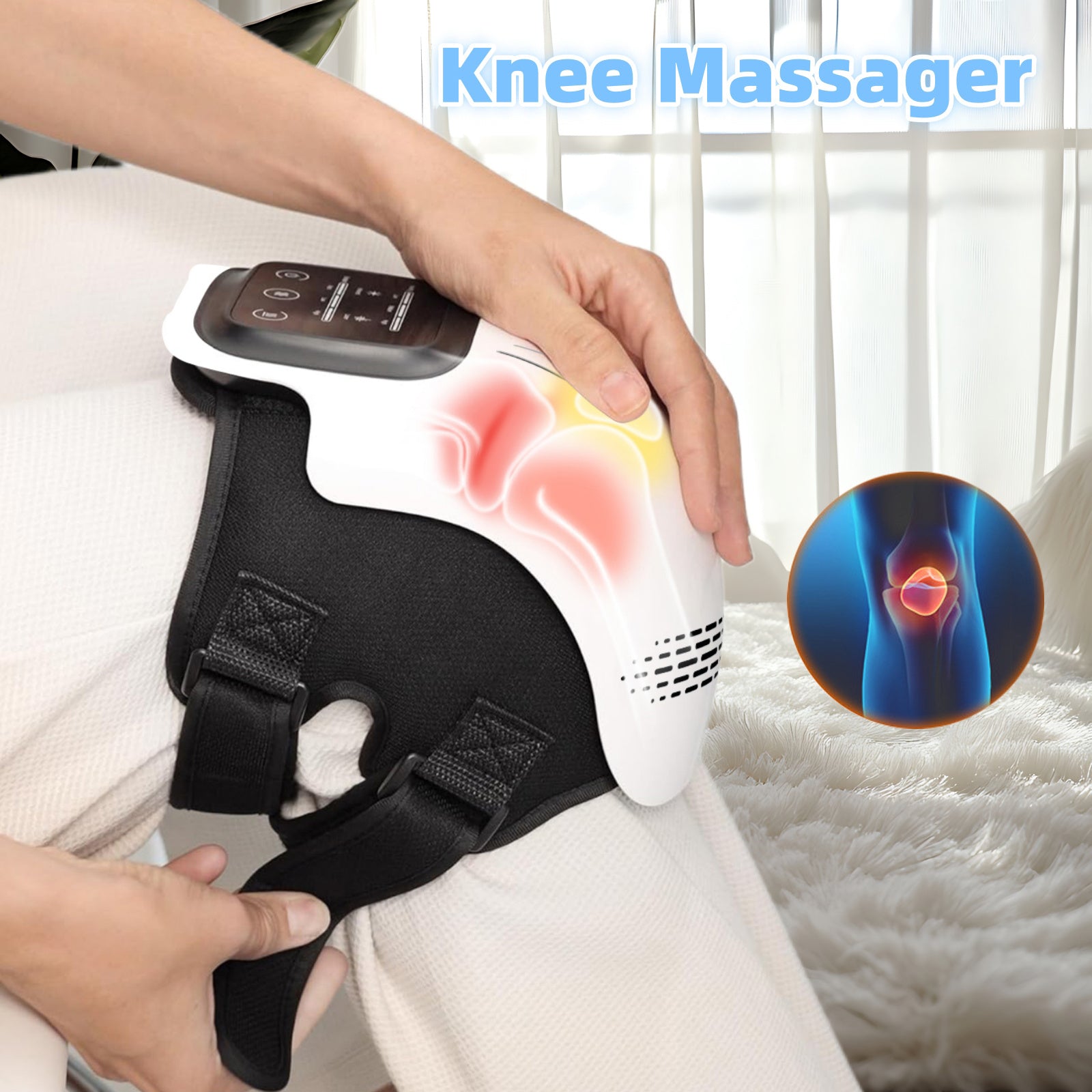 Intelligent Home Use Electric Intelligent Kneading Heating Knee Massager Rechargeable Pain Relief Infrared Laser Vibration Knee Massager - LuckyGadgetHub