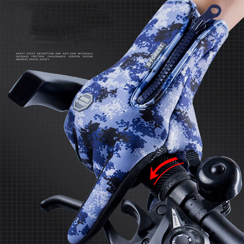 Winter Gloves Touch Screen Riding Motorcycle Sliding Waterproof Sports Gloves With Fleece - LuckyGadgetHub