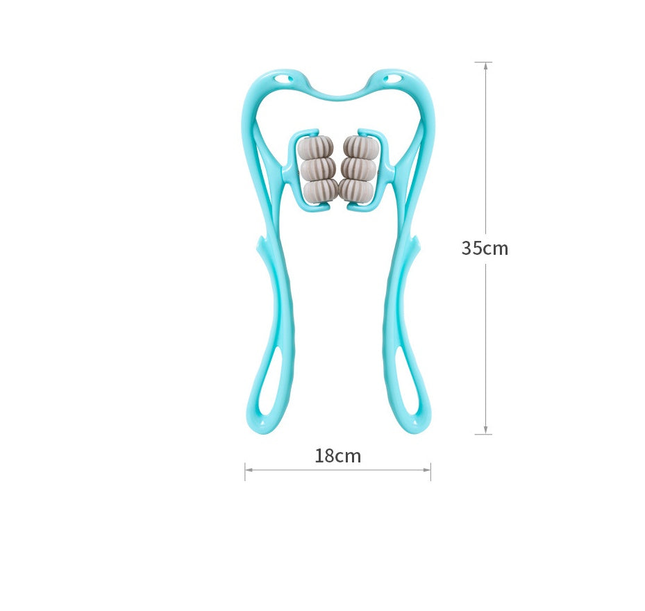 Multifunctional Manual Six-wheel Neck Massager Massage Relieve Roller Massage Tool - LuckyGadgetHub