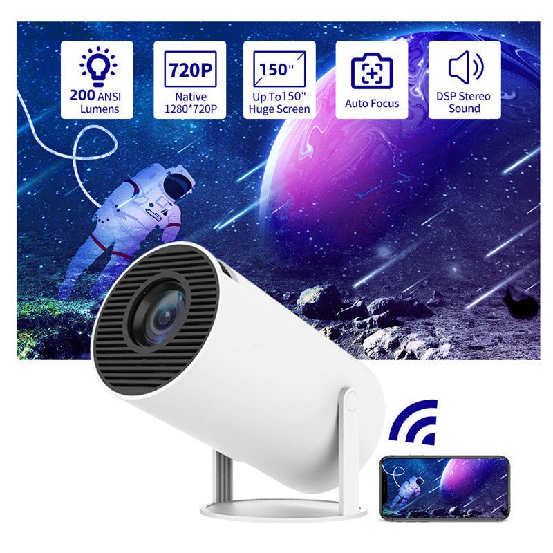 Portable Projector Small Straight Projector For Home Use 180 Degrees Projection Angle Automatic Focus Home Video Projector - LuckyGadgetHub
