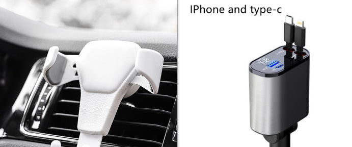 Metal Car Charger 100W Super Fast Charging Car Cigarette Lighter USB And TYPE-C Adapter - LuckyGadgetHub