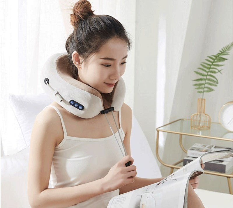 U Shaped Massage Pillow Neck Massage Device Electric Neck Massager Apparatus Shoulder Back Cervical Massager For Body Relaxation - LuckyGadgetHub