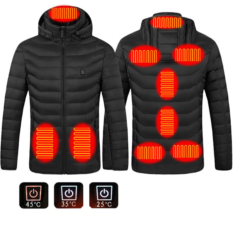 New Heated Jacket Coat USB Electric Jacket Cotton Coat Heater Thermal Clothing Heating Vest Men's Clothes Winter - LuckyGadgetHub
