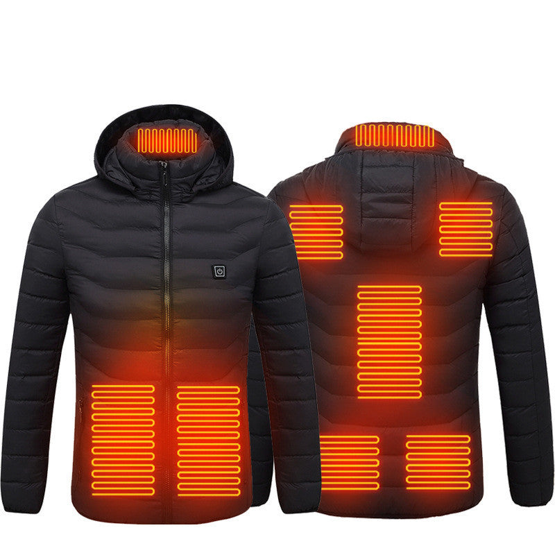 New Heated Jacket Coat USB Electric Jacket Cotton Coat Heater Thermal Clothing Heating Vest Men's Clothes Winter - LuckyGadgetHub