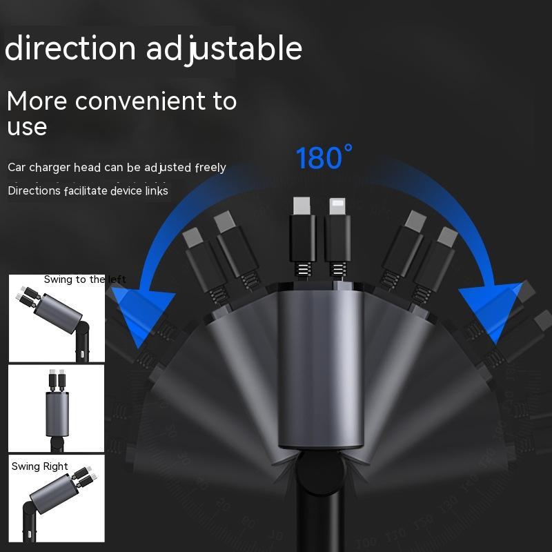 Metal Car Charger 100W Super Fast Charging Car Cigarette Lighter USB And TYPE-C Adapter - LuckyGadgetHub