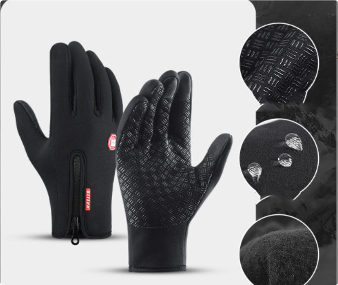 Winter Gloves Touch Screen Riding Motorcycle Sliding Waterproof Sports Gloves With Fleece - LuckyGadgetHub