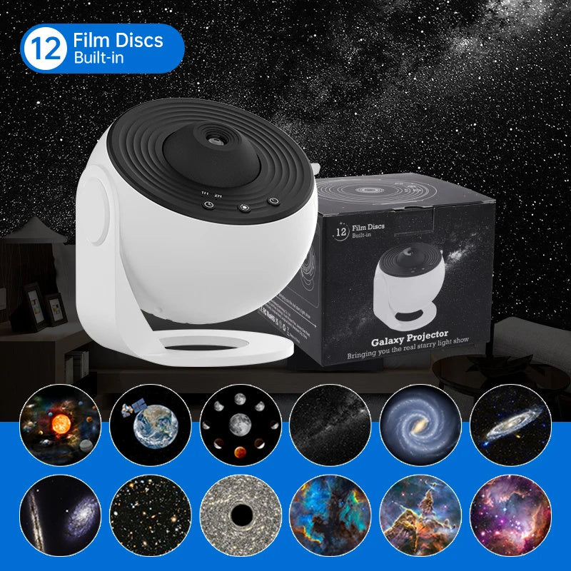 Night Light Galaxy Projector Starry Sky Projector 360 Rotate Planetarium Lamp For Kids Bedroom Valentines Day Gift Wedding Deco - LuckyGadgetHub