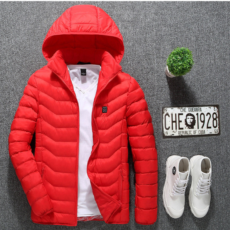 New Heated Jacket Coat USB Electric Jacket Cotton Coat Heater Thermal Clothing Heating Vest Men's Clothes Winter - LuckyGadgetHub